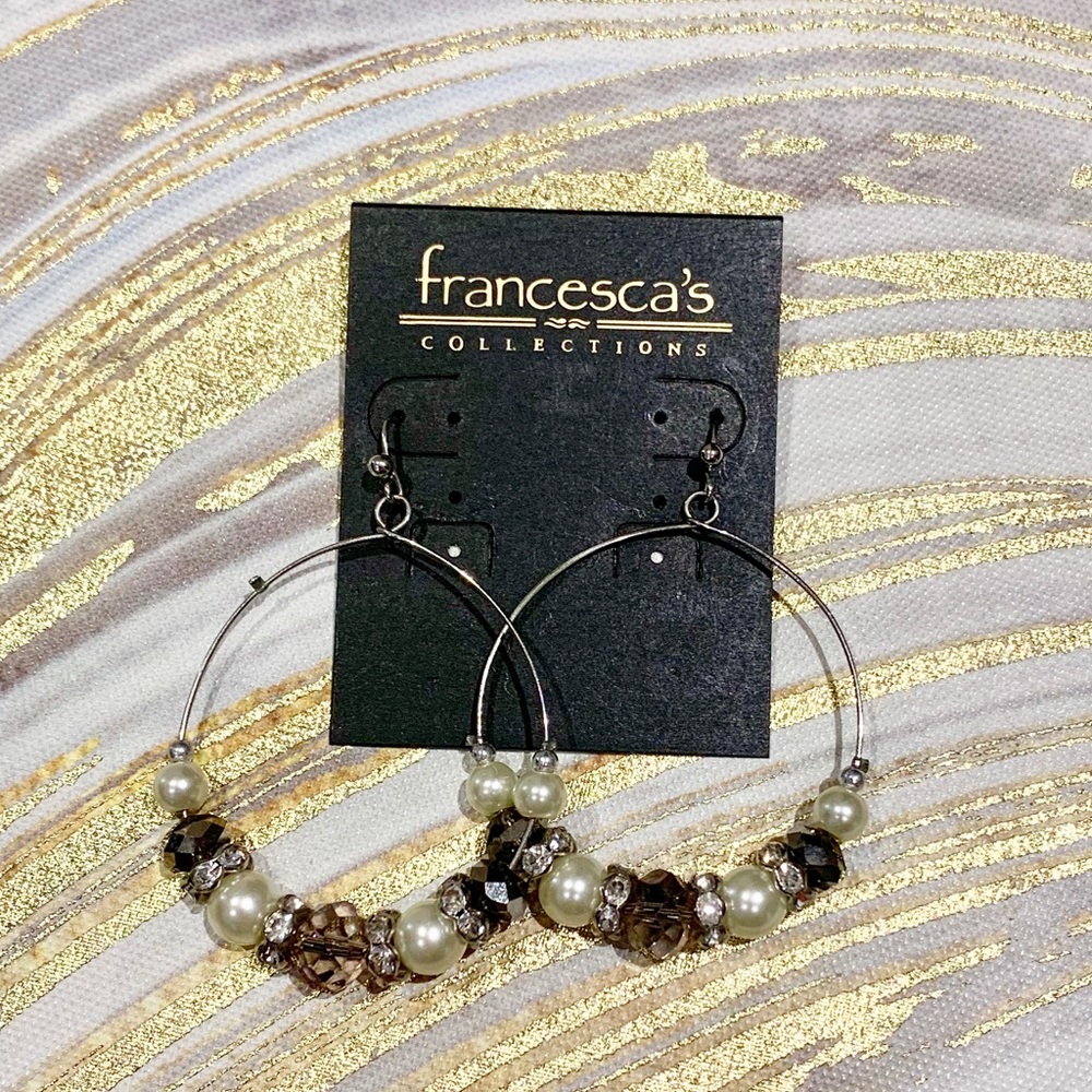 Francesca’s. Beaded Hoop Statement Earrings